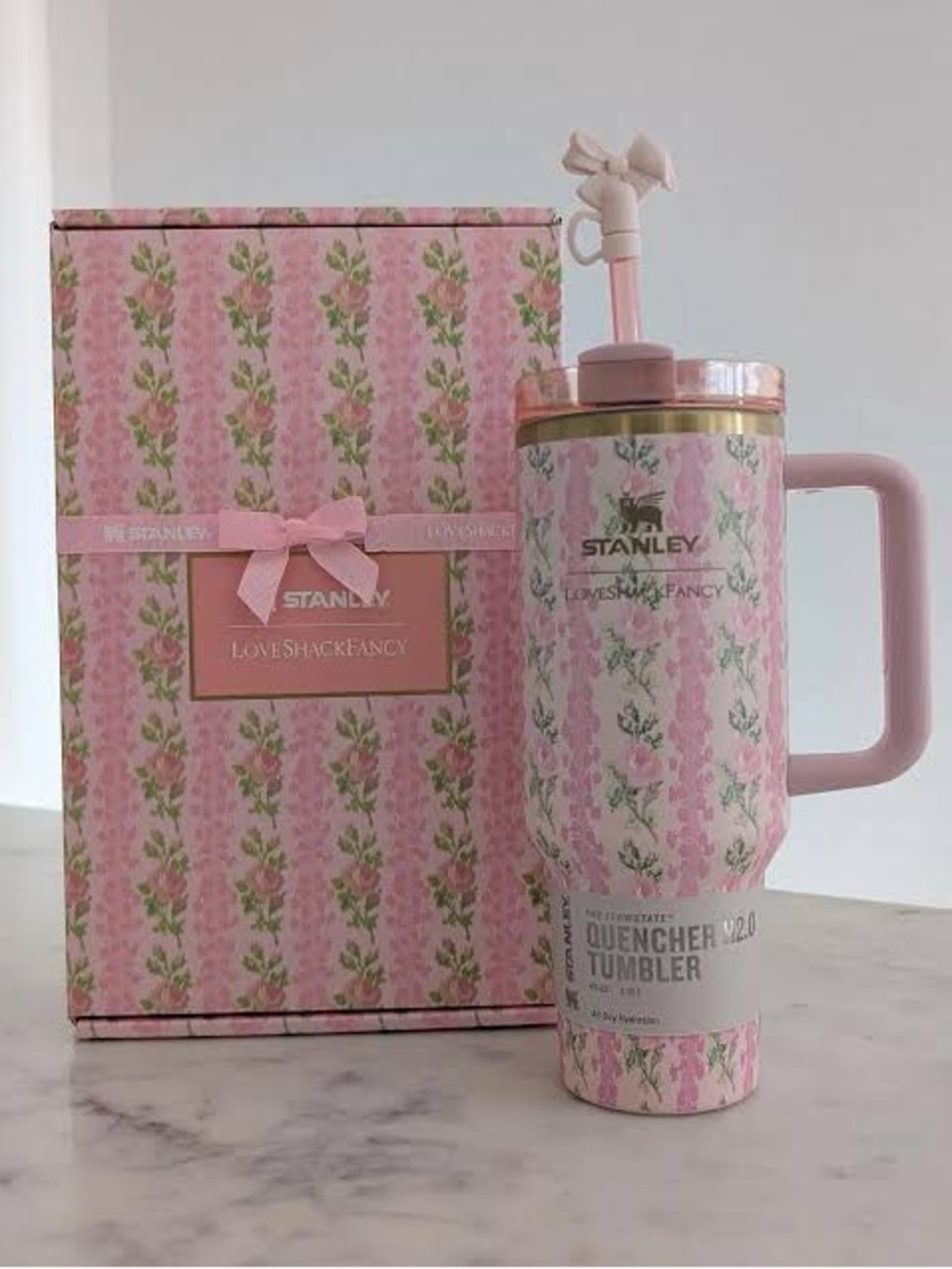 Stanley x Loveshackfancy “blooming heirloom” viral pink roses cup floral flowers - Picture 8 of 10